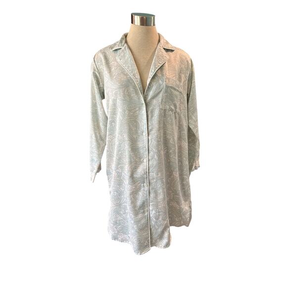 Miss Elaine Small Light Blue Floral Nightshirt - Picture 1 of 6